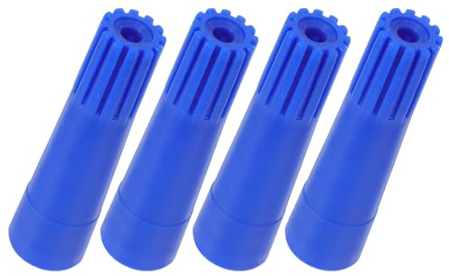 HEMOTON 4pcs Threaded Extension Pole Adapter for Mop and Broom Handles, Metal Handle Connector Attachments for Household Cleaning Tools, Small Blue Pole Extender Parts for Painting and