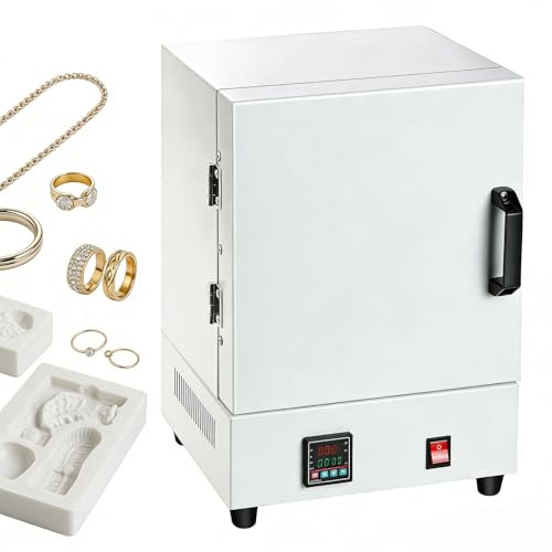 Aredwhiterui Horno Ceramica para Cerámica/Joyas - Horno Eléctrico para Cerámica 1150°C con Pantalla Digital & Calentamiento 4 Lados - para Estudio Hogar, Pequeñas Series, Desencerado, Recocido