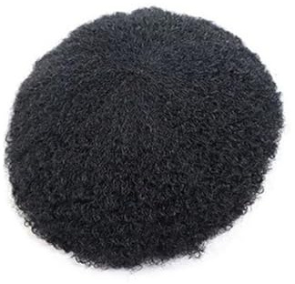 Peluca de hombre, cabello humano, prótesis afro rizado, peluquín for, base encaje completo transpirable Cómodo(10mm)