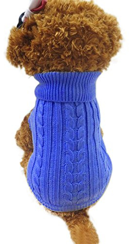 Strickwolle Hundepullover Hundemantel Hundejacke Hunde Weste Winter Herbst warme Hundebekleidung für Kleine und Mittlere Hunde Teddy Chihuahua Shiba Dachshund Bulldog XS S M L