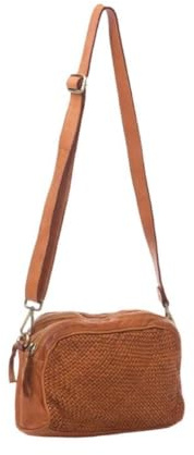 BZNA Bag Lucy cognac Italy Designer Clutch Braided Ledertasche Umhängetasche Damen Handtasche Schultertasche Tasche Leder Shopper Neu