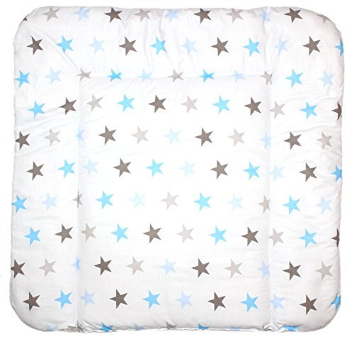 Baby Auflage Wickelauflage - STAR BLAU-GRAU - 70x50 cm 70x70 cm 70x85 cm Wickeltischauflage 70x50 cm