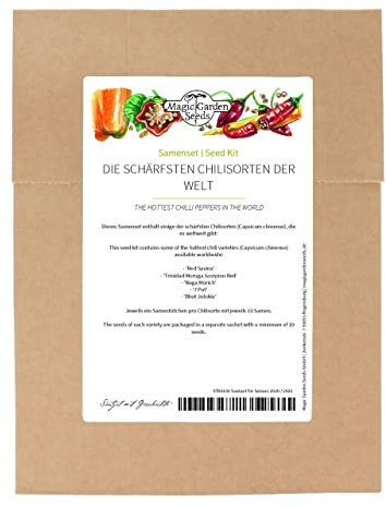 Les piments les plus piquant du monde - kit de semences avec 5 variétés vraiment chaudes