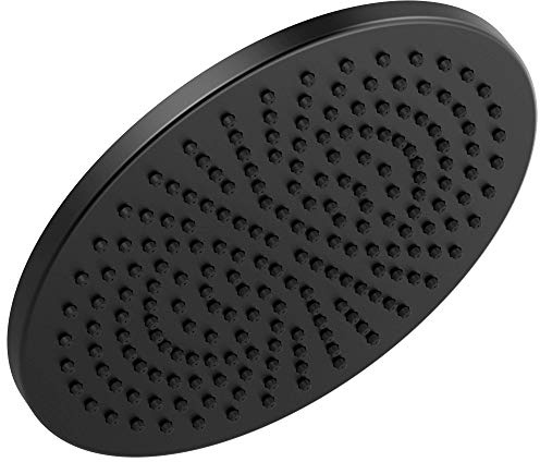 Delta Faucet Single-Spray Raincan, Black Shower Head, Rainfall Shower Head, Round Shower Head, Metal Shower Head, 2.5 GPM Flow Rate, Matte Black 52158-BL25