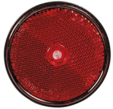 OROK - Catadioptre Rond à Fixer (Trou Central) / Réflecteur Rond, cataphote - Coloris : Rouge - Diamètre : 60mm - Forme : Ronde - 1 pièce - Accessoires universels pour remorque