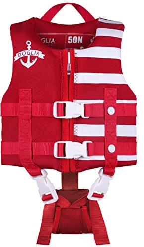 Boglia Bambino Swim Vest, Floaties per i più piccoli, Kid Vest Floation costume da bagno costume da bagno con la cinghia di sicurezza regolabile per bambini unisex Rosso S