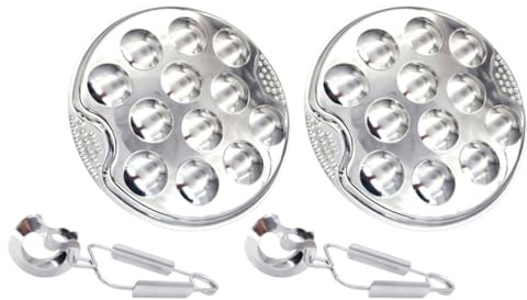 Yardwe Set Cottura Lumache in Acciaio Inossidabile 12 Foro Piatto Per Escargot Con Vassoio Da Forno 7.5 Pollici Per Griglia E Forno Accessori Per Lumache Resistenti E Facili Da Pulire
