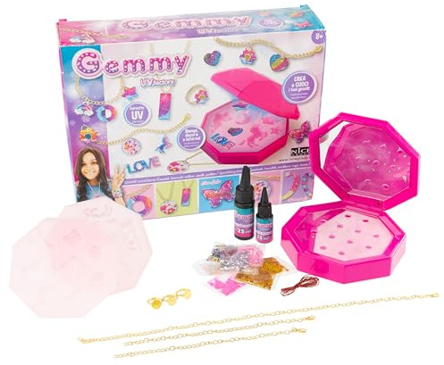 Girabrilla - Gemmy UV Factory, Horno Mágico para Niños, Kit para Crear Joyas Personalizadas y Multicolores - Nice Group