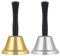 SAVITA 2 Pcs 7.5 x 12.4cm / 3 x 4.9 Inch Christmas Hand Bell, Loud Clear Call Bell Wooden Handle Alarm Handbells for Christmas Alarm Decorations Wedding Events Dinner School Hotel Services