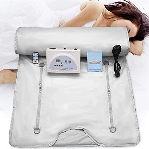 HSRG Infrared Sauna Blanket with Zipper, Steam Blanket Therapeutic Sauna with Remote Control, Professional Detox Therapy Home Spa Beauty Device, for Weight Loss Detox Relaxation