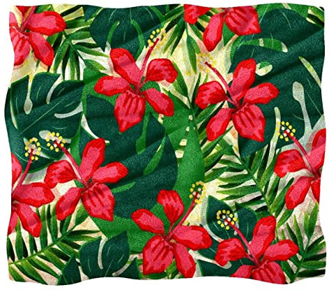 Fleece-Überwurfdecke, Porzellan, Rose, Rot, tropische Blätter, für Couch, Sofa oder Bett, gemütliche, weiche Decken