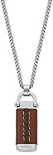 Fossil Halskette Für Männer Heritage, Länge: 508mm+50.8mm, Breite: 14.4mm, Höhe: 34mm Silber Edelstahl Halskette, JF04399040