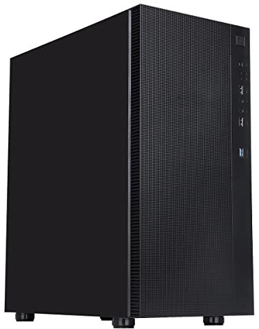 CiT Silent ES Mid-Tower Office PC Case – ATX, E-ATX Support - 2 x 120mm PWM Fans - Sound Dampening Panels - 360mm Liquid Cooling Support - USB 3.0 & USB 2.0 - Business Workstation PC Case | Black