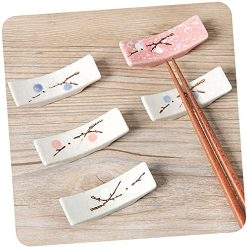 BESTonZON 4stücke Blossom Keramik Essstäbchenablage Set Teilig Asiatischer Stil Langlebig Leicht Zu Reinigen Für Sushi Und Chinesische Küche Geschenkidee Für Freunde
