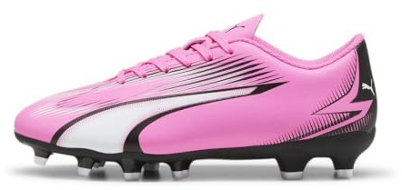 PUMA Unisex-Child Ultra Firm Artificial Ground Sneaker, Puma Poison Pink - Puma White, 6 Big Kid