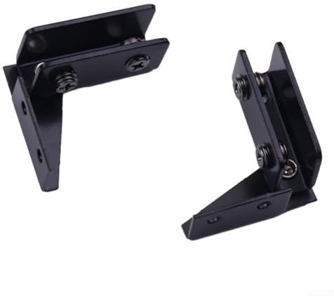 2 Bisagras de Cristal No Perforadas para Puerta de Gabinete de Exhibición, Accesorios de Muebles de Fijación de Vidrio (Negro)