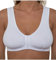 Gemm Women's Front Fastening Mastectomy Bras with Pockets Non Wired Soft Cotton White