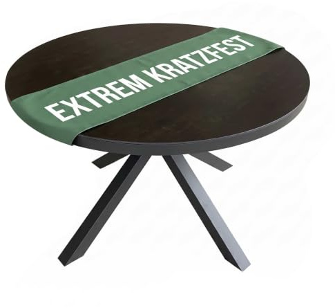 MR. DEKO Gartentisch Malaga 120cm Rund Esstisch Terrasse | Wetterfest Outdoortisch Aluminium | Dunkelgrau Keramik-Tischplatte Gesinterter-Stein | Runder Balkontisch Gartenmöbel Modernes Gestell