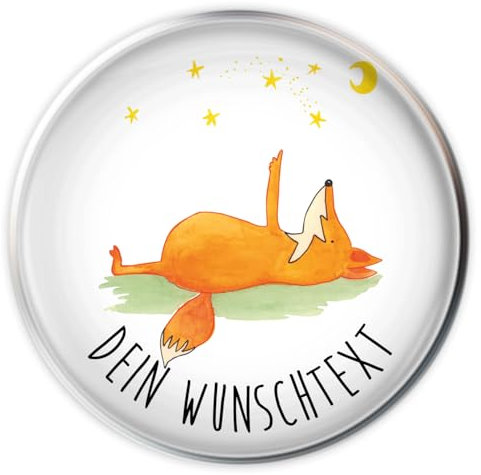 Mr. & Mrs. Panda Personalisierter Waschbecken Stöpsel Fuchs Sterne - Personalisierte Geschenke, Personalisierung, Positiv, Wunschtext, Mond, Abfluss Stopfen, Optimistisch, Selbst Gestalten, Spruch