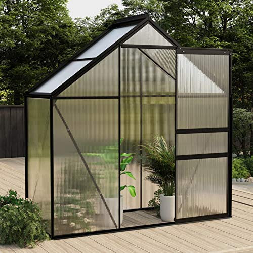Gecheer Anlehngewächshaus Anthrazit Aluminium 1,33 m²