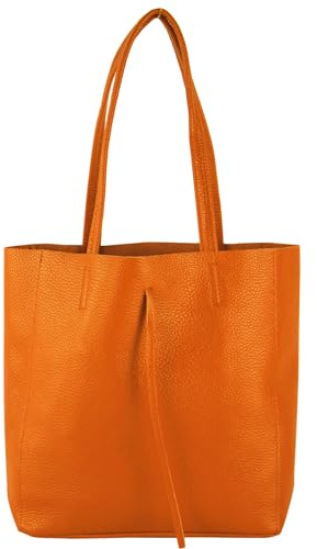 modamoda de T253 Damen Leder Henkeltasche mit Innentasche, handmade in Italy
