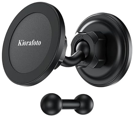 Kiorafoto Magnetische Handyhalterung für das Fitnessstudio | doppelte Magnethalterung mit Kugelgelenk zur Winkelverstellung – kompatibel mit iPhone 17 16 15 14 13 12 Pro Max Plus