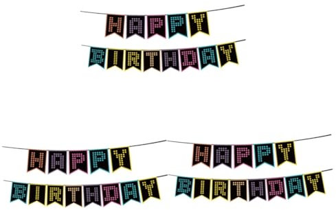 Cabilock 3sätze Geburtstagsfeier Wimpelkette Bunte Party Banner Dekoration Für Indoor Und Outdoor Für Kindergeburtstage Und Feierlichkeiten Einzigartiges Design Für Unvergessliche