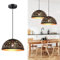 YNDD Lampadario Cucina Vintage Nero e Oro, Lampada a Sospensione Retrò E27 Altezza Regolabile Luce Sospensione Tavolo in Metallo Industriale per Sala da Pranzo Camera da Letto Soggiorno Ø: 30 cm