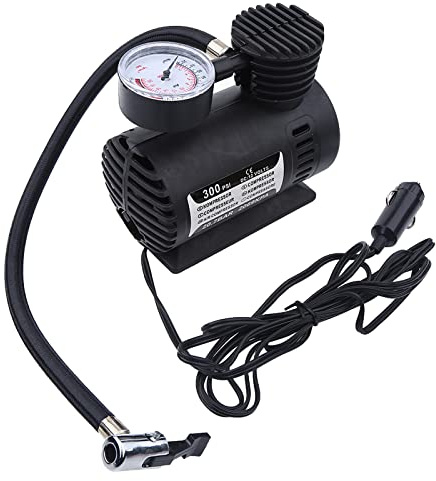 Mini Compressore D'aria Portatile 300 PSI con Rilevatore Pressione per Pneumatici Auto Moto Biciclette, Attrezzature Sportive, Gommoni, Viaggi su Strada
