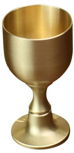 Garneck Gold Communion Cup Small Chalice Goblet Offering Cup Holy Grail Worship Church Copper Holy for Church Mini Wine Glass Altar Decoration