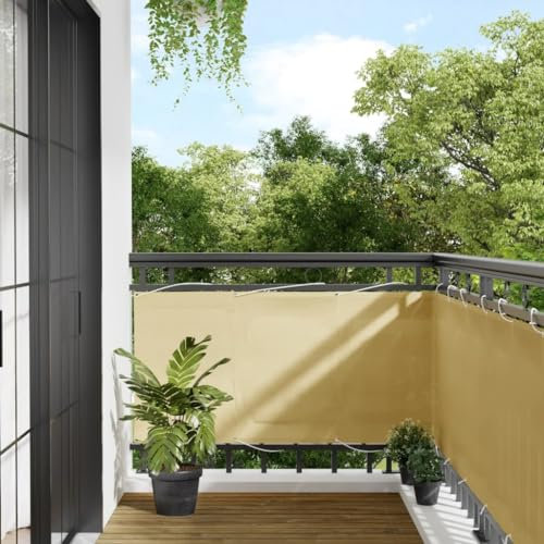 Home Garden,Balkon Sichtschutz Sand 75x500cm 100% Polyester Oxford