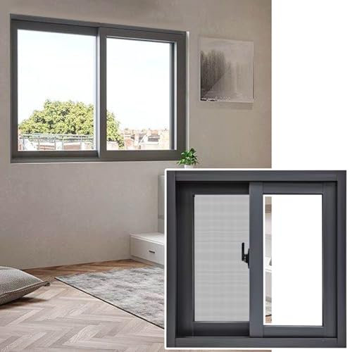 Fenêtres coulissantes horizontales pour intérieur et extérieur avec serrure et écran - Fenêtre à battant encastrée pour maison mobile et sous-sol - 60 x 80 cm