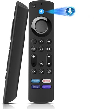 Glitfix Telecomando Vocale Sostitutivo(4 Gen) Compatibile con Amz Fir-e TV Stick 2nd Gen e 3rd Gen,Stick Lite,4K e 4K Max,Fir-es Cube 2nd e 3rd Gen,Con Funzione Bluetooth e 4 Tasti di Scelta Rapida
