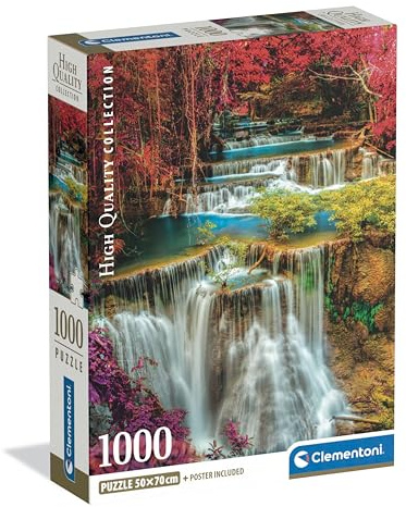 Clementoni - Puzzle Adulto 1000 Piezas Collection Colourful Thai Falls Compact Box, 39984
