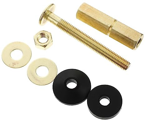 Tofficu Toilet Tank to Bowl Bolt Kit with Brass Rubber Gasket for Toilet Tank Repair and Sealing Fix Random Color