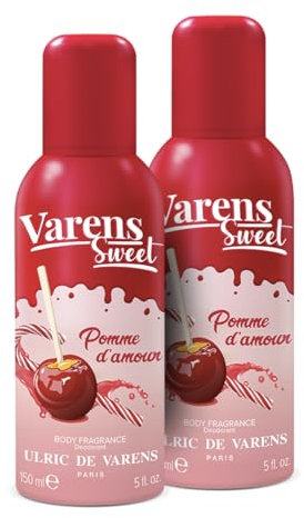 ULRIC DE VARENS - Body Fragrance Varens Sweet Pomme D'Amour - Gourmand, Fruité, Pomme - Parfum & Déodorant Femme 2-en-1 - Vaporisateur - Spray - Lot de 2 x 150 ml