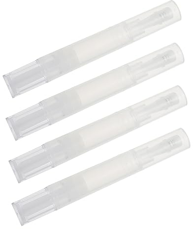 TOPPERFUN 4piezas Bolígrafo Vacío Giratorio Para Esmalte De Uñas Aceite De Cutículas y Brillo Labial Suministros De Manicura Para Uso Salones y Hogar