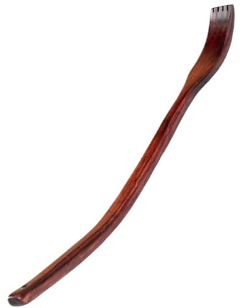 Rascador de espalda de madera natural, masajeador ergonómico de madera de haya con mango curvado extendido