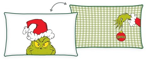 Herding Grinch Soft Velboa Kissen, Mit Paspel, 30 x 50 cm, 100% Polyester, Mehrfarbig