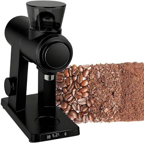vnmudzeo Moulin à Café Professionnel à Filtre, Capacité De 100 G, RéGlage Quantitatif pour Une Ou Deux Tasses, pour CaféS Et Salons De Thé Black