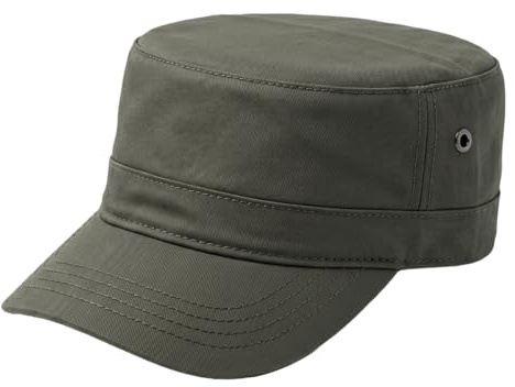 HIQIU Military Cap herr lätt snabbtorkande armékeps platt cadet hatt unisex militär armé basebollkeps justerbar, Armégrön, one size