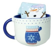 BRANDANI “Mug Guanto” Tazza colazione New Bone China con calzini – D 11×9 h, 400 ml circa, confezione regalo.