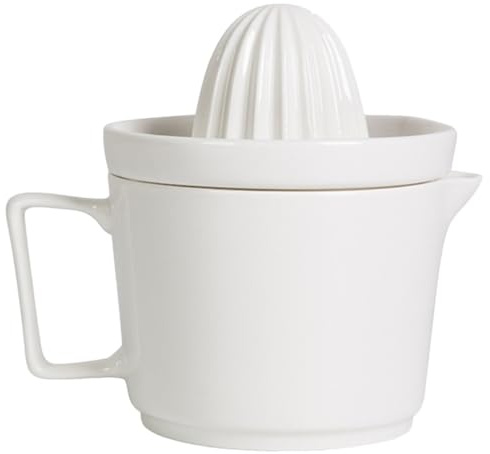 EXHUMKY Exprimidor Manual de Frutas de Cerámica Grande, Taza Exprimidora para Cítricos, Exprimidor de Limón y Naranja Práctico y Compacto para Cocina y Hogar