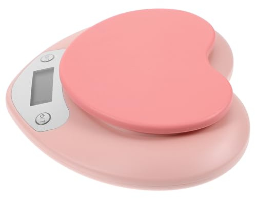 TOYANDONA Balance Cuisine Numérique en Plastique Rose, Précision 1g à 5kg, Balance Électronique Portable pour Pâtisserie Cuisine, Accessoire Pratique pour Pesée Alimentaire Maison