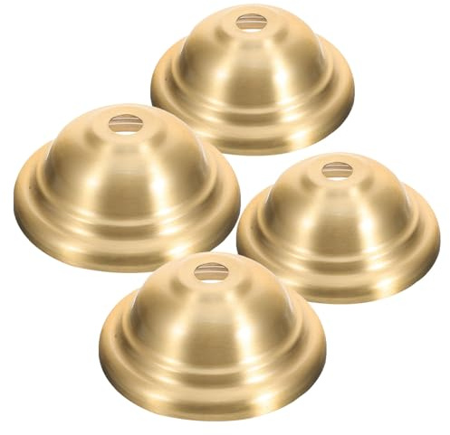 Toyvian Base per Plafoniera in Ottone Massiccio 4 Pezzi, Copertura Baldacchino da Soffitto per Lampade da Tavolo da Soffitto, Terminali Decorativi per Paralume Piastra di Montaggio