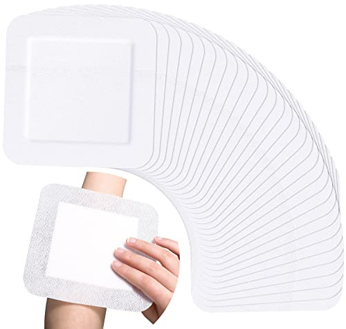 30 Pieces Bordered Gauze-Island Dressing is 6 x 6 Inch Wound Bandage Adhesive Patches Post Shower Pads Breathable Borders Individually Packed Pouches