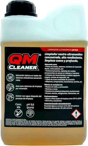 QM Cleaner | Concentrato per pulizia ultrasuoni ad alte prestazioni, pulizia delicata e profonda. - Bottiglia da 2 litri