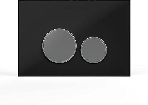 Plaque de Commande en Verre Noir – Compatible avec Geberit Duofix Sigma (UP 320) – Double Chasse d’Eau – Wunderbad