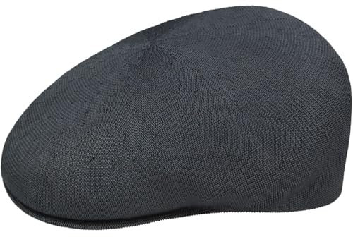 Kangol Tropic Flatcap 504 Schirmmütze Schiebermütze Herrencap Sommercap Damen/Herren - mit Schirm Frühling-Sommer Herbst-Winter Frühjahr Sommer Herbst Winter - XL (60-61 cm) dunkelgrau