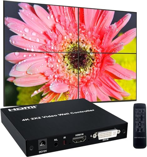 NINGKANGSHENG 4K 60HZ 2x2 Video Wall Controller HDMI/DVI Ingressi 4 HDMI Uscita Video Processor Supporto di rotazione a 180 Gradi 1X2 2X1 2X2 1X3 3X1 1X4 4X1 Splicing dello schermo